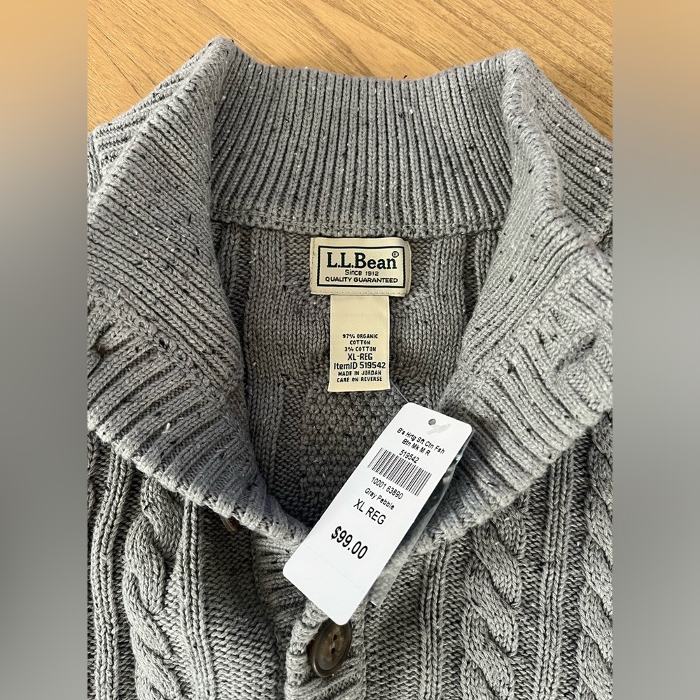 Brand new LL Bean grey sweater